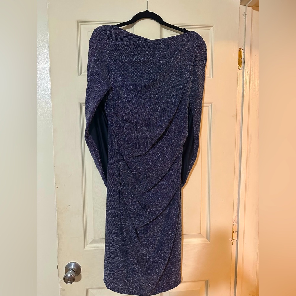 METALLIC DRAPE BACK DRESS